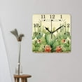 thumbnail image 3 of 10 Inch Wall Clock Battery Operated Square Clock for Office, Kitchen, Outdoor, Living Room,Green Mexican Texas Cactus Plants Style, 3 of 4