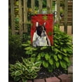 thumbnail image 2 of French Bulldog Red and Green Snowflakes Holiday Christmas Garden Flag, 2 of 2