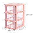 thumbnail image 2 of QJUHUNG Clear Plastic Desk Organizer with 3 Drawers - Pink, 2 of 6