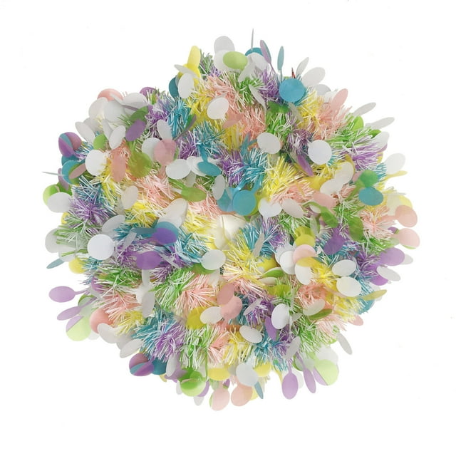Guirnalda de oropel de Pascua, guirnalda metálica multicolor con confeti, guirnalda colgante de primavera de 2 m para decoración de fiestas de Pascua.