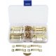 thumbnail image 1 of Ganchos de Dientes de Sierra TUNC 100 Piezas Color Dorado 44 mm con 200 Tornillos, 1 of 5