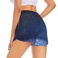 thumbnail image 3 of Goofa Retro Blue Glitter Printed Women 2 in 1 Running Shorts,Quick Dry Athletic Workout Shorts,High Waisted Athletic Shorts with Liner Pockets-XX-Large, 3 of 9