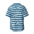 thumbnail image 2 of Disketp Men's Hawaiian Ocean on Striped Print Shirts Button Down Holiday Beach Shirts-4X-Large, 2 of 7