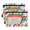 thumbnail image 2 of ALAZA 2 Pack Pencil Pouch Rainbow Geometric Stripes Lines Pencil Case for 3 Ring Binder Clear Window Pencil Bag Organizers, 2 of 6