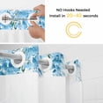 thumbnail image 2 of No Hook Teal Blue Wisteria Shower Curtain with Snap in Liner Set, Sprinng Summer Pastoral Botanical Waterproof Bathroom Curtains with See Through Top Window, Hotel Style Extra Long 72 x 96 Inch, 2 of 9