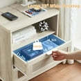 thumbnail image 5 of Leyaoyao Farmhouse Night Stand with Charging Station, End Table with 2 Rattan Drawers, Adult Wood Bedside Storage Cabinet, Grey Oak, 5 of 8