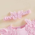 thumbnail image 6 of HWJAD Butterfly Lace One-Piece Romper Dress and Headband Set for Newborn Baby Girls Infant Tulle Bodysuit Dresses Summer Outfits, 6 of 8