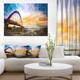 thumbnail image 1 of Color Red Bridge Sunset Taiwan - Modern Seascape Canvas Artwork, 1 of 3