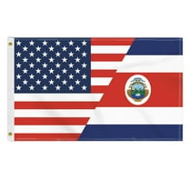 3×5 FT Costa Rican USA Flag, Large 150D America Costa Rica Outdoor Banner,Double Side Printing Decor For Patio Garden With Brass Gromment