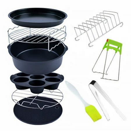 

Hemoton 9pcs 6 Inch Air Fryer with Non-Stick Cake Pan Kitchen Tools Set Air Fryer Kit