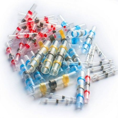 100PCS Solder Seal Wire Connectors, Heat Shrink Butt  