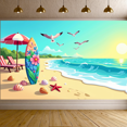 thumbnail image 3 of Beach Backdrop Banner Surfboard Design Ocean Coastal Scene Decor for Parties Events Photo Background Seaside Summer Vibes Holiday Celebration, 3 of 5