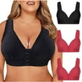 thumbnail image 3 of Bigersell Push up Bras for Women Plus Size 3pc V-Neck Wire-Free Bra Support Women Bras Wireless Full-Figure Bra Style R-255 Basic Bra Strap Nylon Full-Coverage Bra Everyday Bras Underwear Black XL, 3 of 6