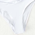 thumbnail image 5 of Staron Women's Bikini Swim Bottoms Solid Color Ruffle Swim Shorts Casual Pool Beach Swimsuit, White M, 5 of 5