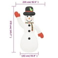 thumbnail image 2 of vidaXL Christmas Inflatable Snowman with LEDs 145.7", 2 of 11