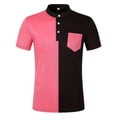 thumbnail image 5 of DayScoop Men's Summer T-Shirts Fashion T Shirt Color Blocked Short Sleeved Casual Stand Up Collar Pullover Loose Tops Tees, 5 of 6