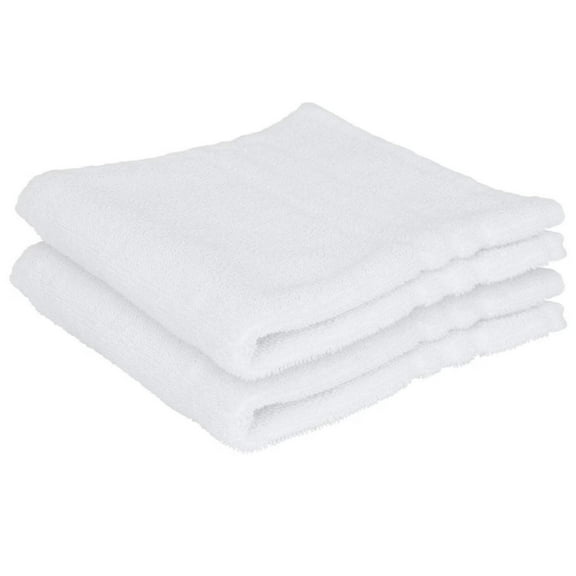 12X12 Inches white Washcloths: 2CT