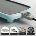 thumbnail image 2 of OVENTE Electric Griddle with 16 x 10 Inch Flat Non-Stick Cooking Surface, Adjustable Thermostat, Essential Indoor Grill for Instant Breakfast Pancakes Burgers Eggs, Blue GD1610LBL, 2 of 7