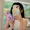 thumbnail image 6 of Purple Butterfly Phone Case Compatible with iPhone 12 Pro Max, Cute 3D Korea Dopamine Butterfly Case with Butterfly Wings Folding Stand Shockproof Silicone Soft Case, 6 of 12