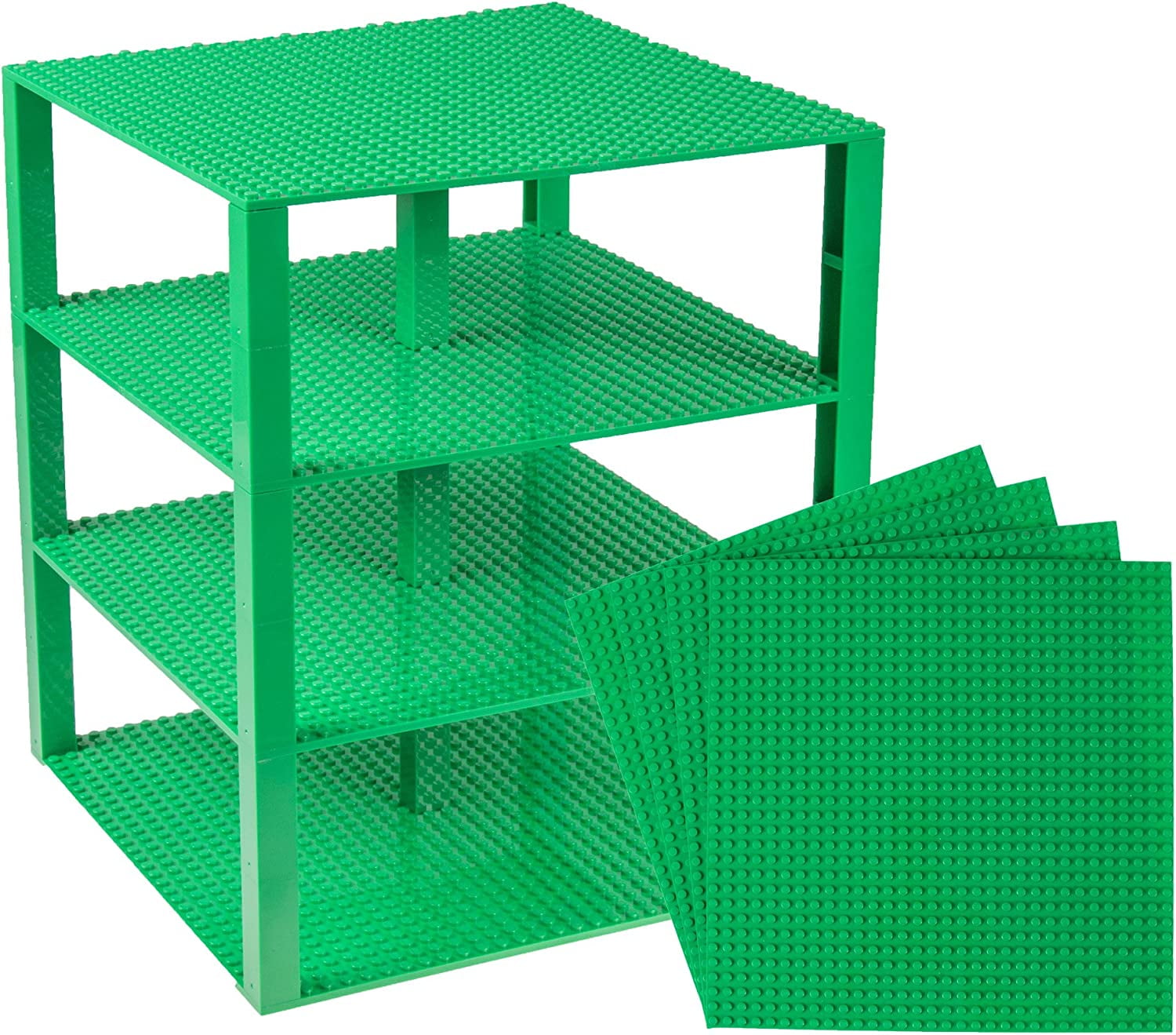 4-Pack Stackable Baseplates Building Bricks 10"x10" 32x32 Dot Green Compatible 