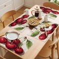 thumbnail image 5 of Vintage Red Cherry Placemats Set of 4 Retro Summer Botanical Place Mats Indoor Wipeable Table Mats Washable Cloth Dining Table Placemats for Kitchen Holiday Party Home Decor 13x19 Inch, 5 of 9