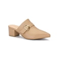 thumbnail image 1 of BLISSFUL STEP Chaussures pour Femmes à Bride à Boucle Bout Pointu Talon Épais Empeigne en PU Mules Kaki 9, 1 of 8