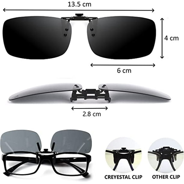 Yeuweold Set Of 2, Polarized Sunglasses, Flip-Up And Ultra Light, Over-Glasses, Sun Clip, Men, Women, Anti-Uv