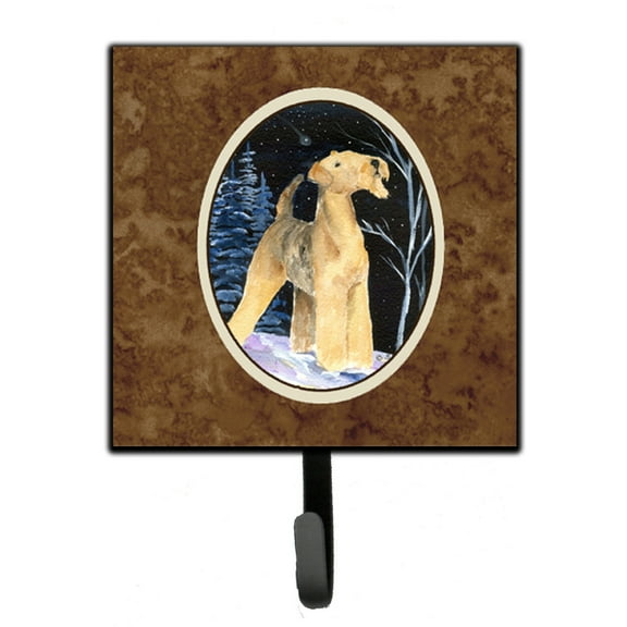 Carolines Treasures SS8361SH4 Starry Night Airedale Leash or Key Holder 7Hx4.25W multicolor