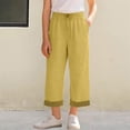 thumbnail image 2 of Girls High Waist Like Striped Culottes Casual Summer Pants With And Pockets Comfortable Straight Leg Cropped Wide Leg Trousers For Kids, 2 of 4