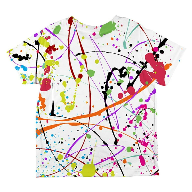 Splatter Paint White All Over Toddler T Shirt Multi 2T - Walmart.com