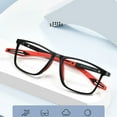 thumbnail image 5 of Oversized Sports Reading Glasses Flexible Square Readers for Women and Men, Black Personalized Lightweight Presbyopic Glasses HD +1.00, 5 of 6