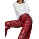 thumbnail image 3 of Lucakuins Pantalones de cuero para mujer, pantalones casuales rectos sueltos con bolsillos laterales de cintura alta Lucakuins  S-XL, 3 of 6