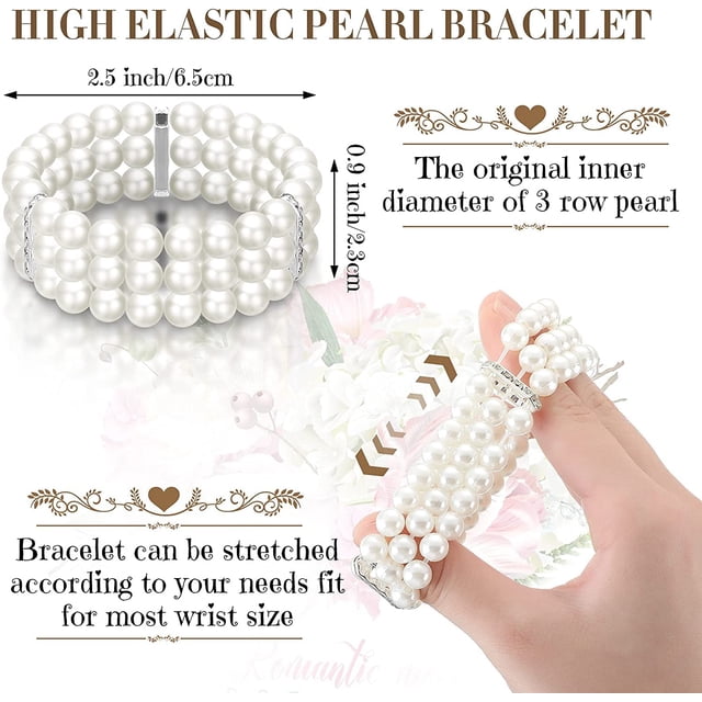 tredstone 4pack/lot Exquisite Craft Luxury Faux Pearl Necklace Set For Wedding Alloy Bracelet