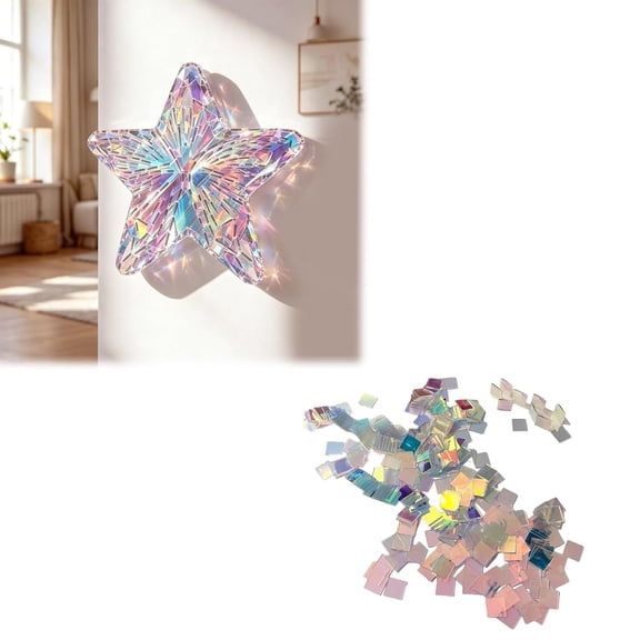 Mini Rainbow Holographic Acrylic Squares 100 Pack Double Sided Holo Tiles 3 X 3 For Diy Crafts Mosaic Art Jewelry (Clear)