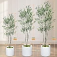 thumbnail image 5 of APRILSOUL 2Pack Tall Faux Olive Tree, 7FT Olive Trees Artificial Indoor with Large White Planter and Natural Wood Trunk and Realistic Leaves, Fake Olive Tree for Home House Office Décor, 5 of 7