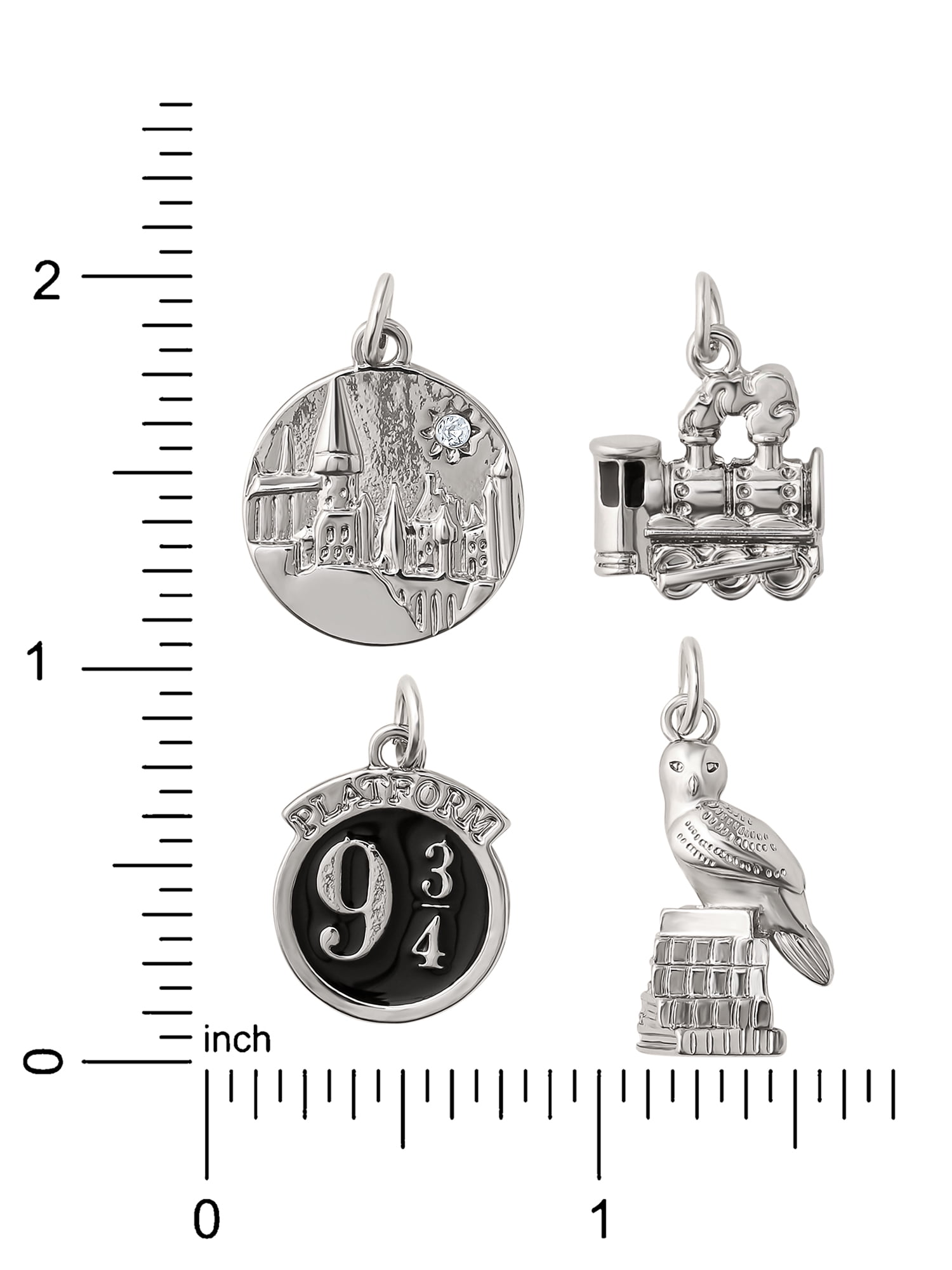 Warner Bros- Harry Potter Base Metal Silver-Tone and Enamel Adult/Tween 4-Piece Charm Set