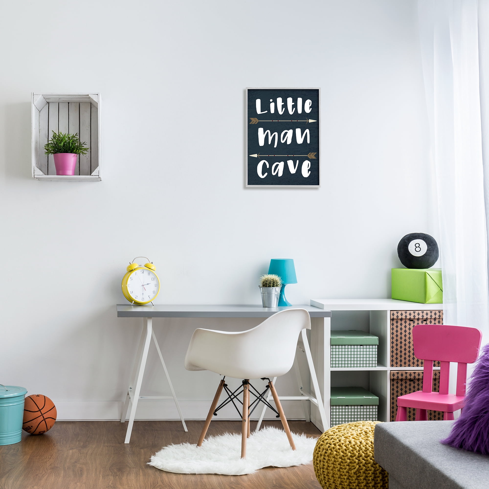 The Kids Room By Stupell Little Man Cave Arrows Gray Framed Texturized Art