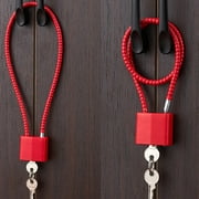 Portable Padlock Waterproof Rustproof with 2 Keys Durable Cable Luggage Locks for Gate Cabinet Storage Case Small Fences Baggage Black