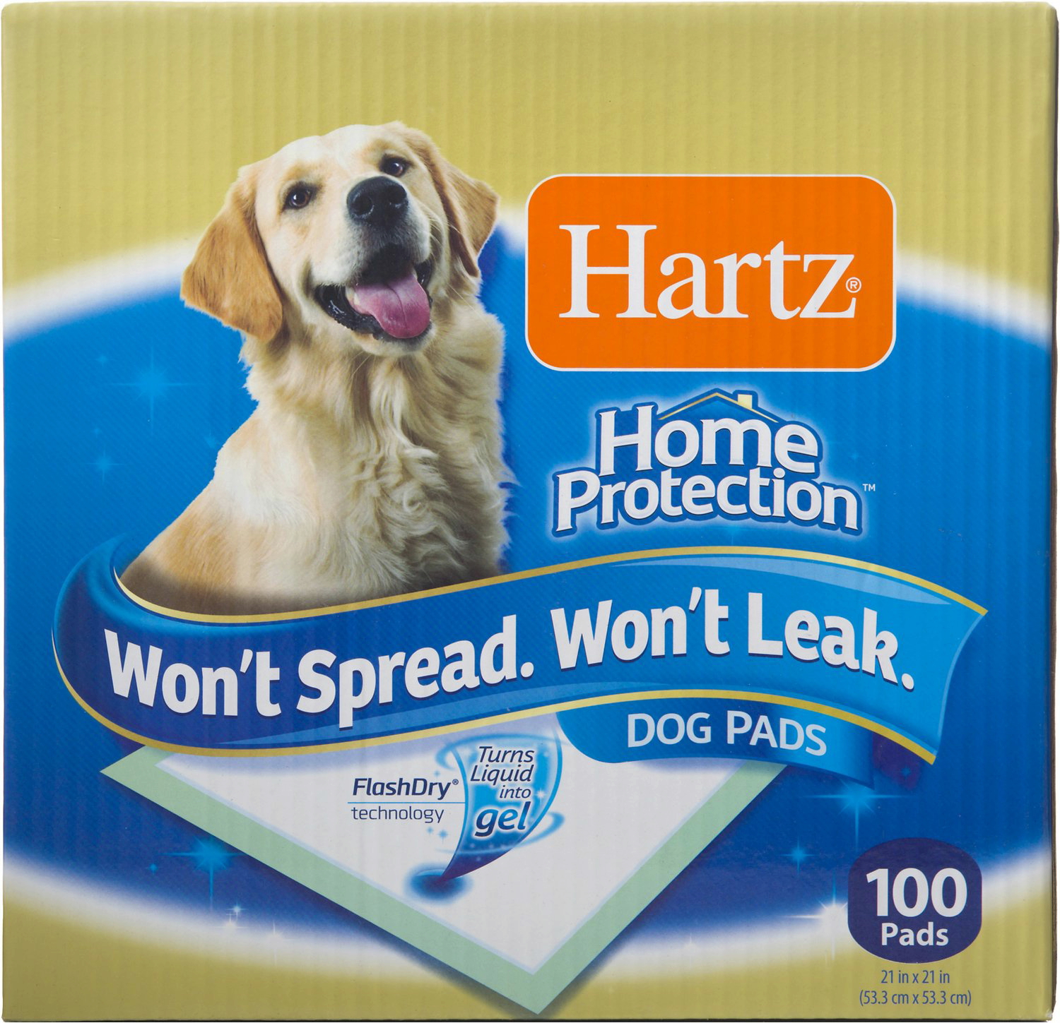 Hartz Dog Pads, Home Protection, 21x 21 Inch, 100 Count, 2 Pack