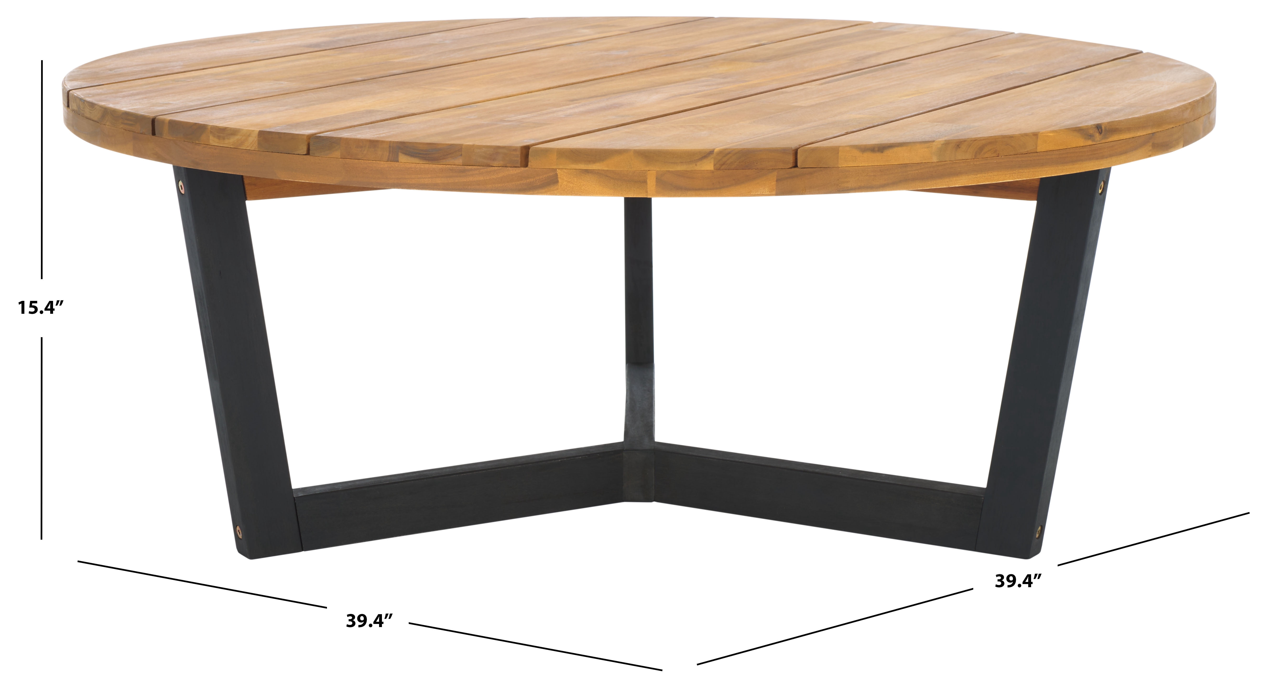 Safavieh Leo Modern Storage Acacia Wood Coffee Table, Natural/Black