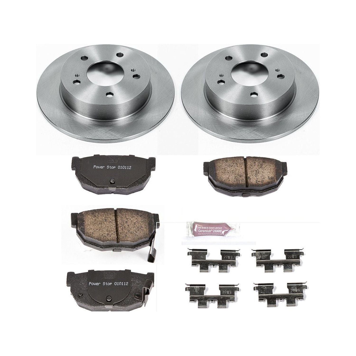 Power Stop Rear Stock Replacement Brake Pad and Rotor Kit KOE1174