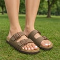 thumbnail image 6 of Cushionaire Plano Slip-On Sandals for Women 2025 with Arch Support, Adjustable Buckle Straps, and Stitched Outsole – Casual Flat Summer Womens Sandals, 6 of 22