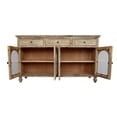 thumbnail image 7 of AENKYO 59" Farmhouse Sideboard Buffet, Distressed Wood Credenza with 3 Drawers & 4 Fluted Glass Doors, Brown, 7 of 7