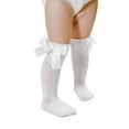 thumbnail image 1 of FOCUSNORM Baby Girls Knee High Socks Cable Knit Cotton Socks with Bow, 1 of 10