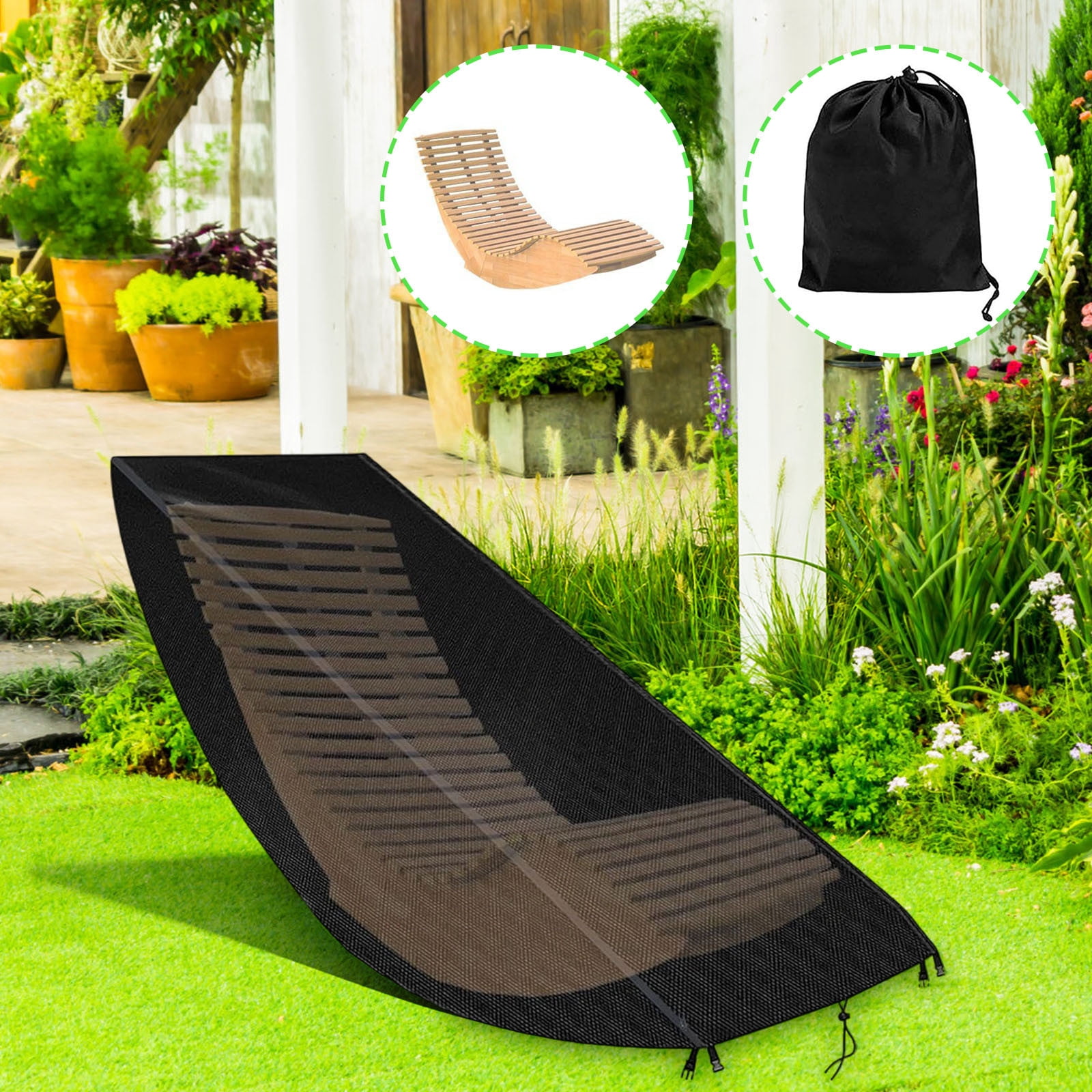 Bfogop Chair Cover Waterproof UV Resistant Outdoor Bench Swimming Pool Loungers Sofa Cover Lawn Patio Furniture Covers Heavy Duty Outdoor Furniture Covers 61x26 Inch