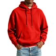 thumbnail image 3 of Nestiefly Hoodie for Men Fleece Long Sleeve Oversize Hooded Sweatshirts Casual Fall Track Pullover with Pocket Red 3XL, 3 of 9