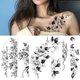 thumbnail image 2 of Pegatinas de tatuaje temporal de piel de flor de rosa con personalidad, tatuajes de flor para cuerpo/pierna/brazos/cuello/espalda, 2 of 4