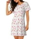 thumbnail image 2 of Fotbe Tulips Flowers Bata de Dormir para Mujer con Estampado, Camisón de Algodón de Manga Corta, Ropa de Dormir Casual, 2 of 6