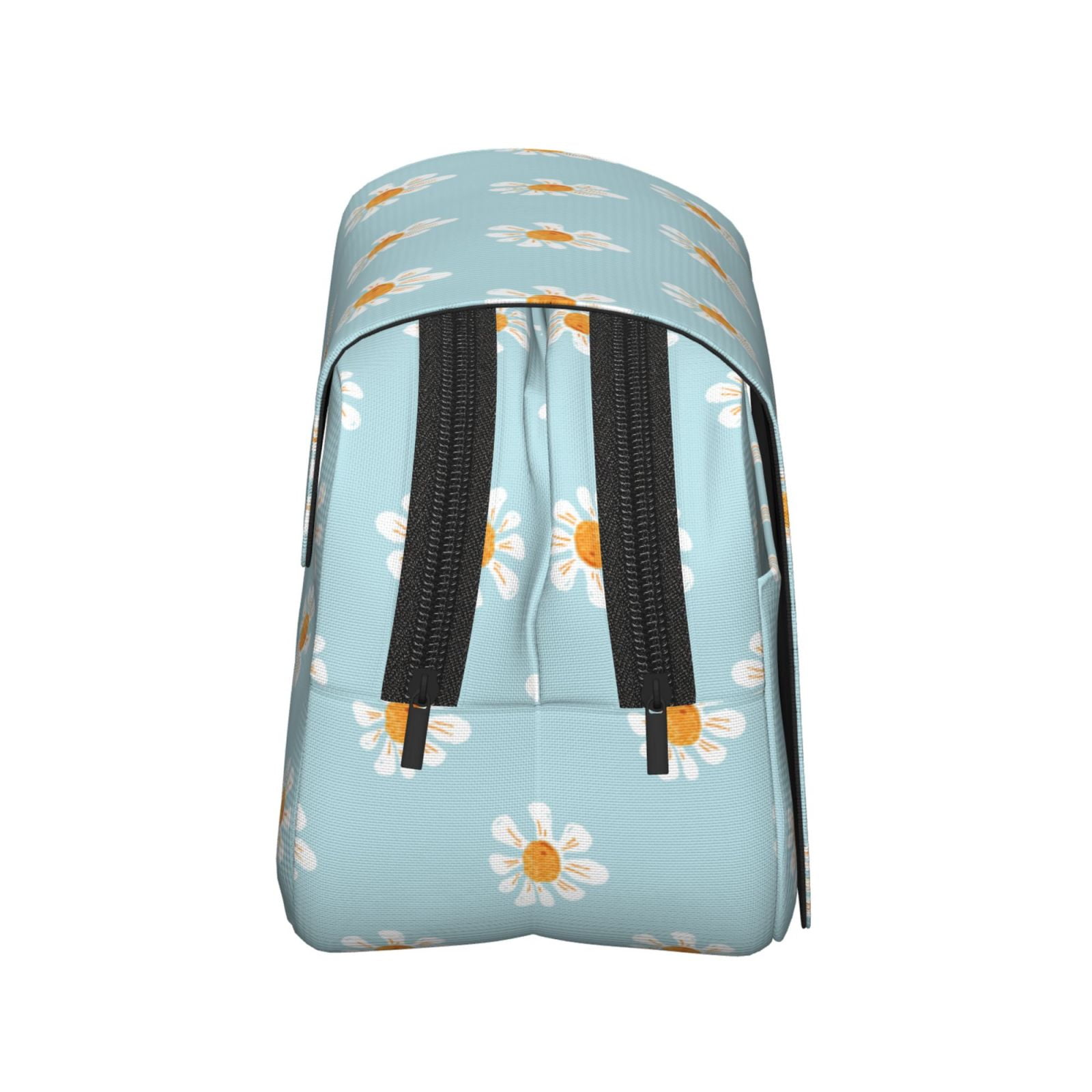 Rateoe Daisies Flowers Pattern Double Clamshell Pen Case, Storage Organizer with Two Zipper Compartments– Holds Up to 50 Pencils & Pens