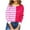 Hot Pink, variant on Womens Sweater Striped Patchwork Knitted Long Sleeved Round Neck Sweater Green S,Blouse for Women